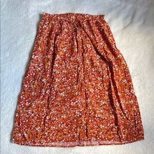 Floral Red Skirt